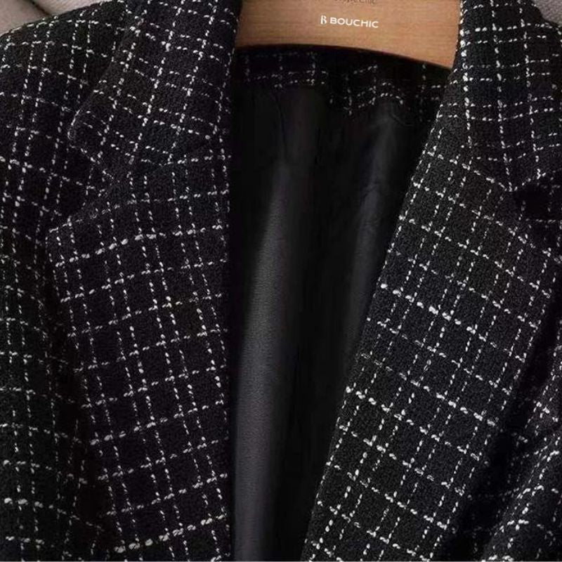 Classic Checkered Women's Blazer