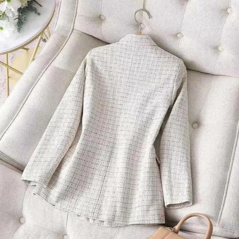 Classic Checkered Women's Blazer