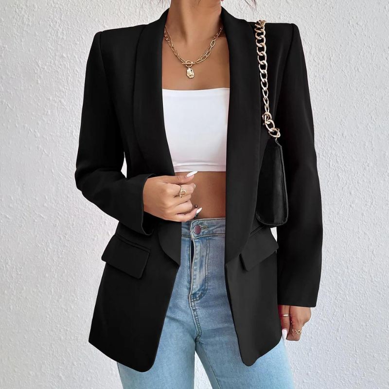 Blazer longo casual feminino estiloso 