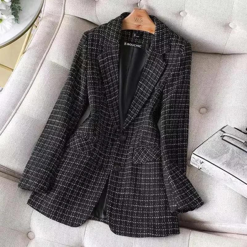 Blazer feminino xadrez clássico 